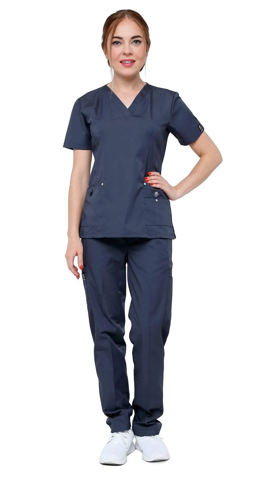 Women's 11 Pocket Stretch Slim Fit Uniform Scrubs - Style ST408