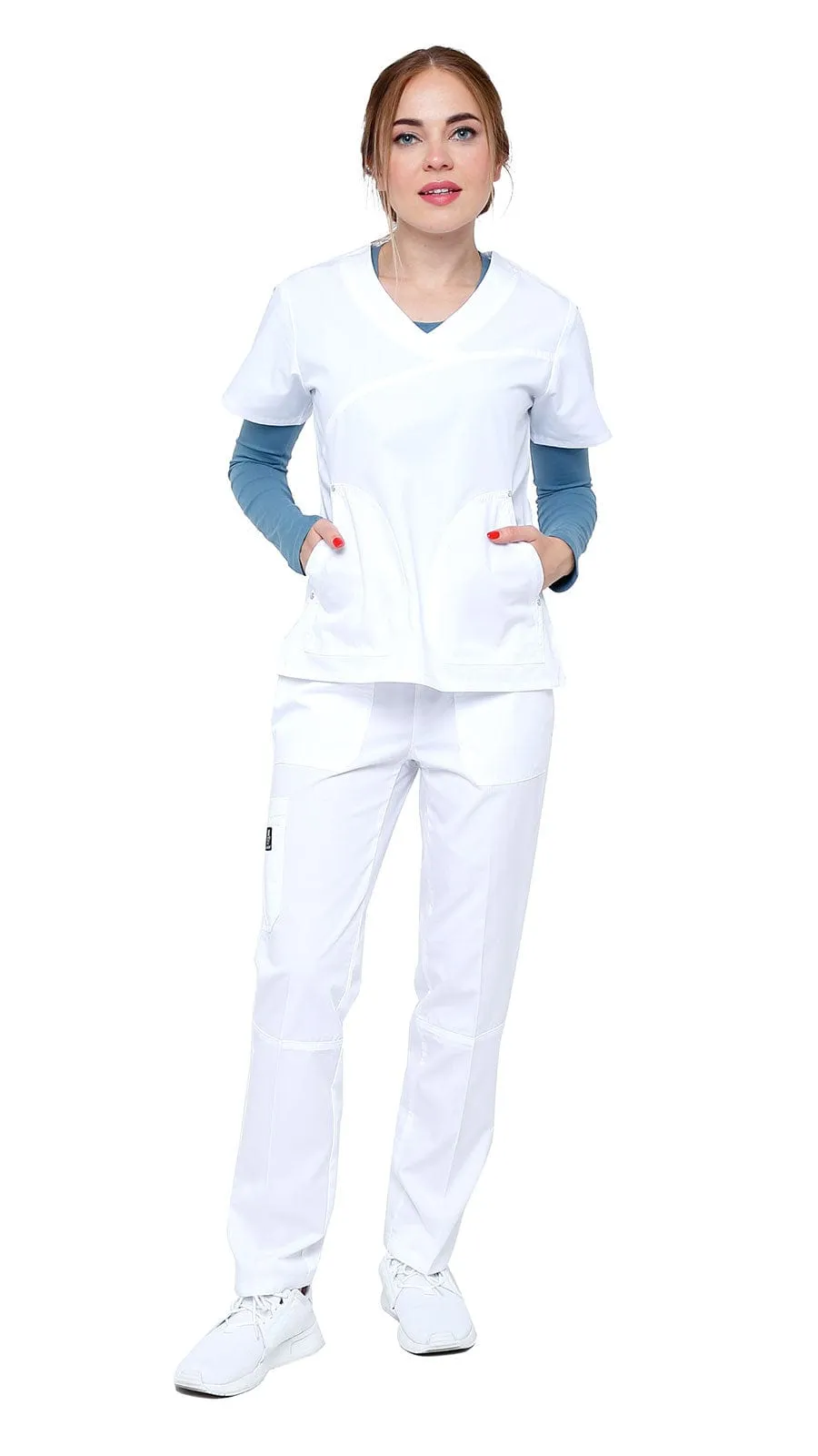 Women's 6 Pocket Slim Fit Medical Scrubs - Style 407