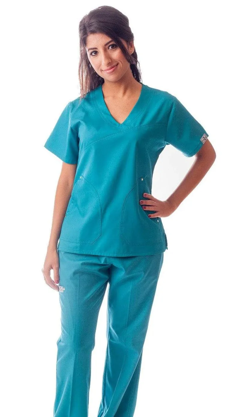 Women's 6 Pocket Slim Fit Medical Scrubs - Style 407