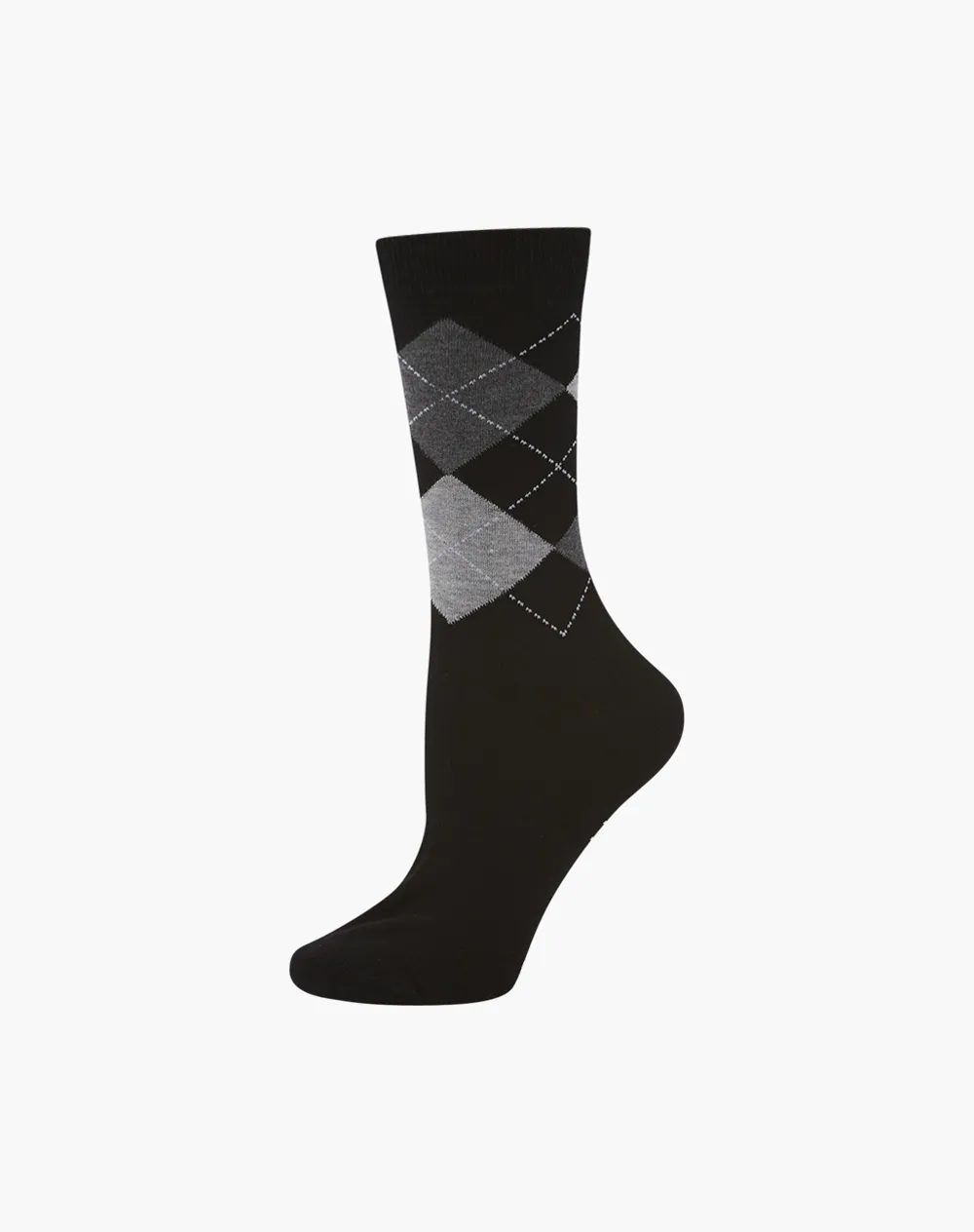 WOMENS ARGYLE BAMBOO SOCK - BLACK