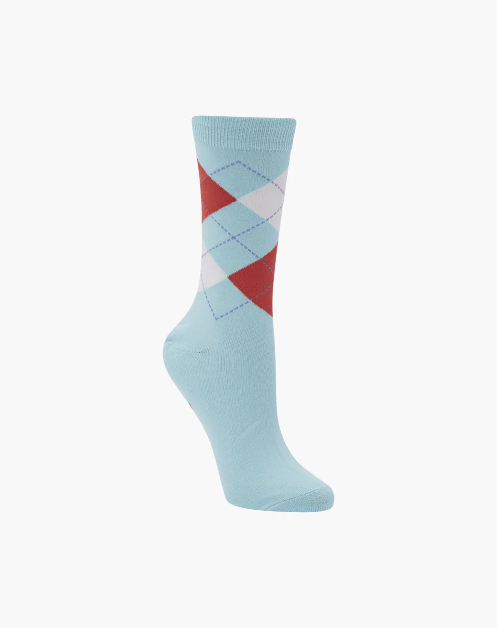 WOMENS ARGYLE BAMBOO SOCK -BLUE