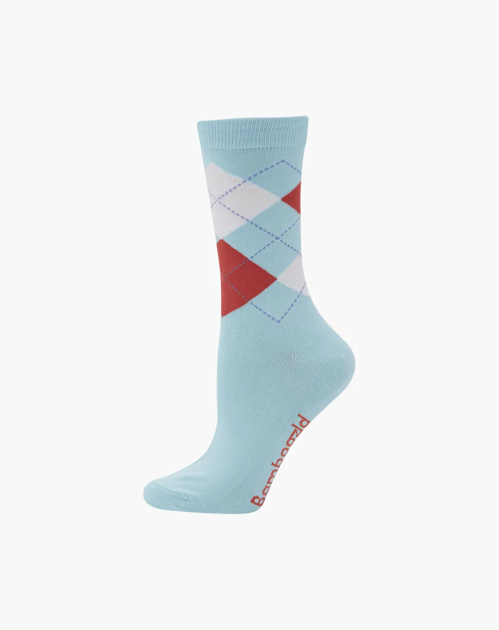 WOMENS ARGYLE BAMBOO SOCK -BLUE