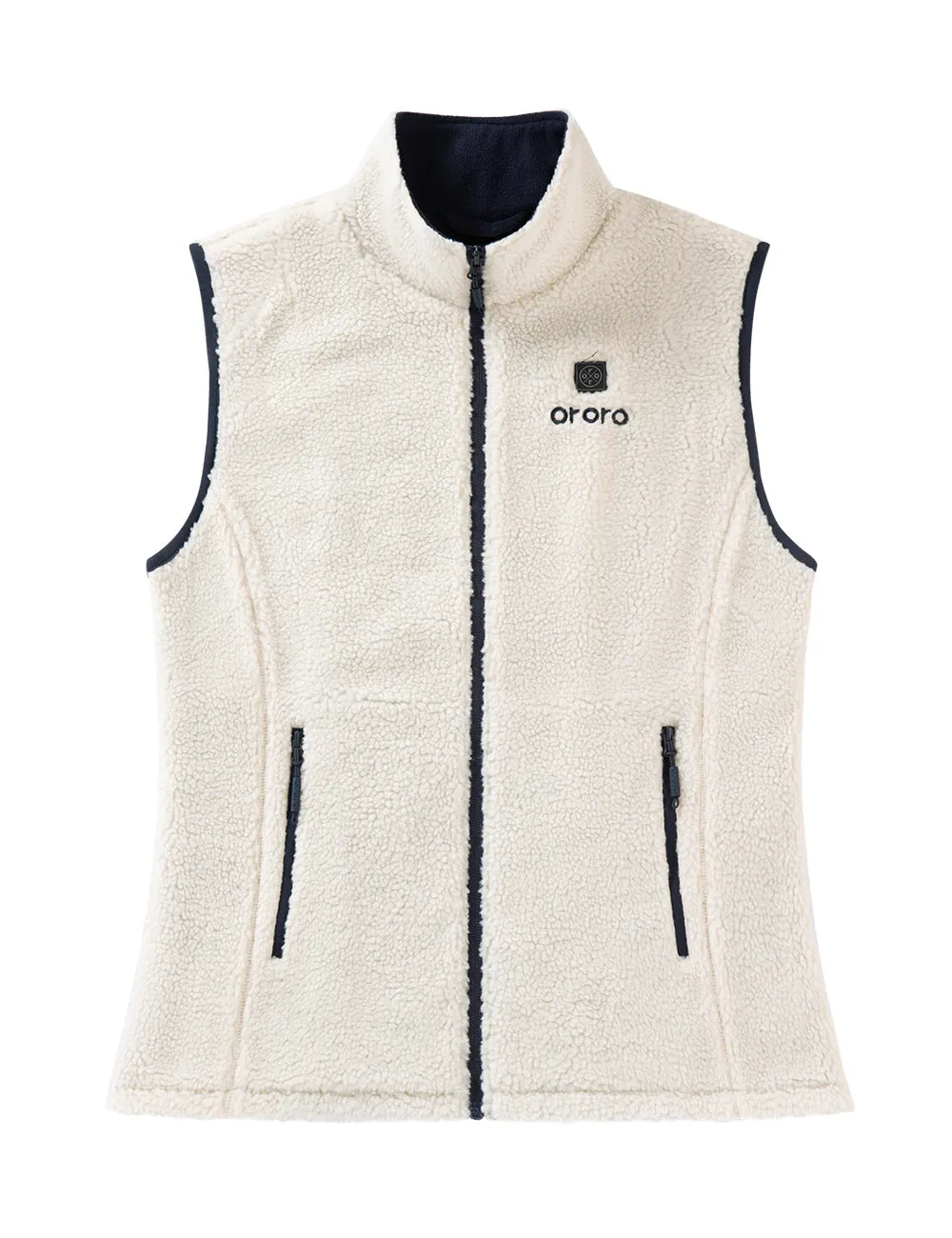 Women's Heated Recycled Fleece Vest - Ivory