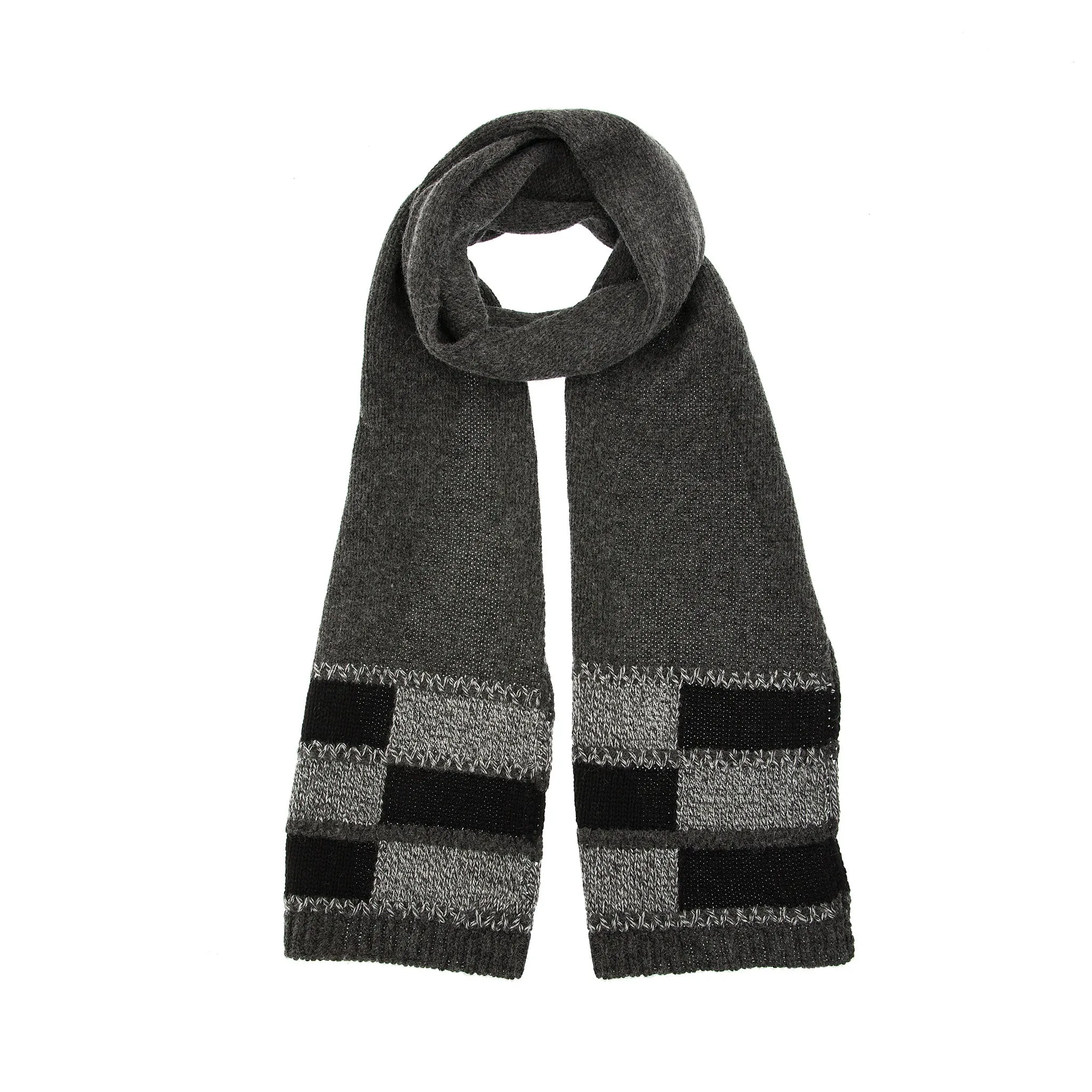 Women’s Knitted Scarf with Colour Block Ends