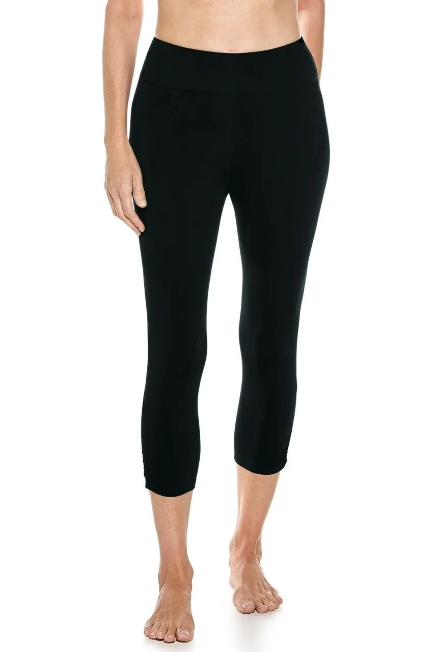 Women's Swell Wave Swim Capris  |  Black