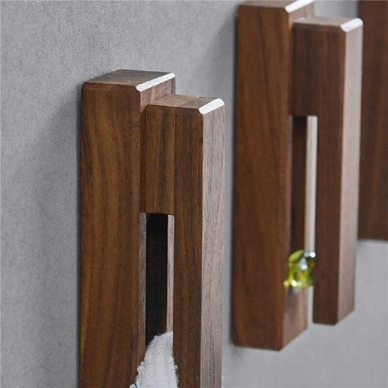 Wooden Towel Holder Hooks