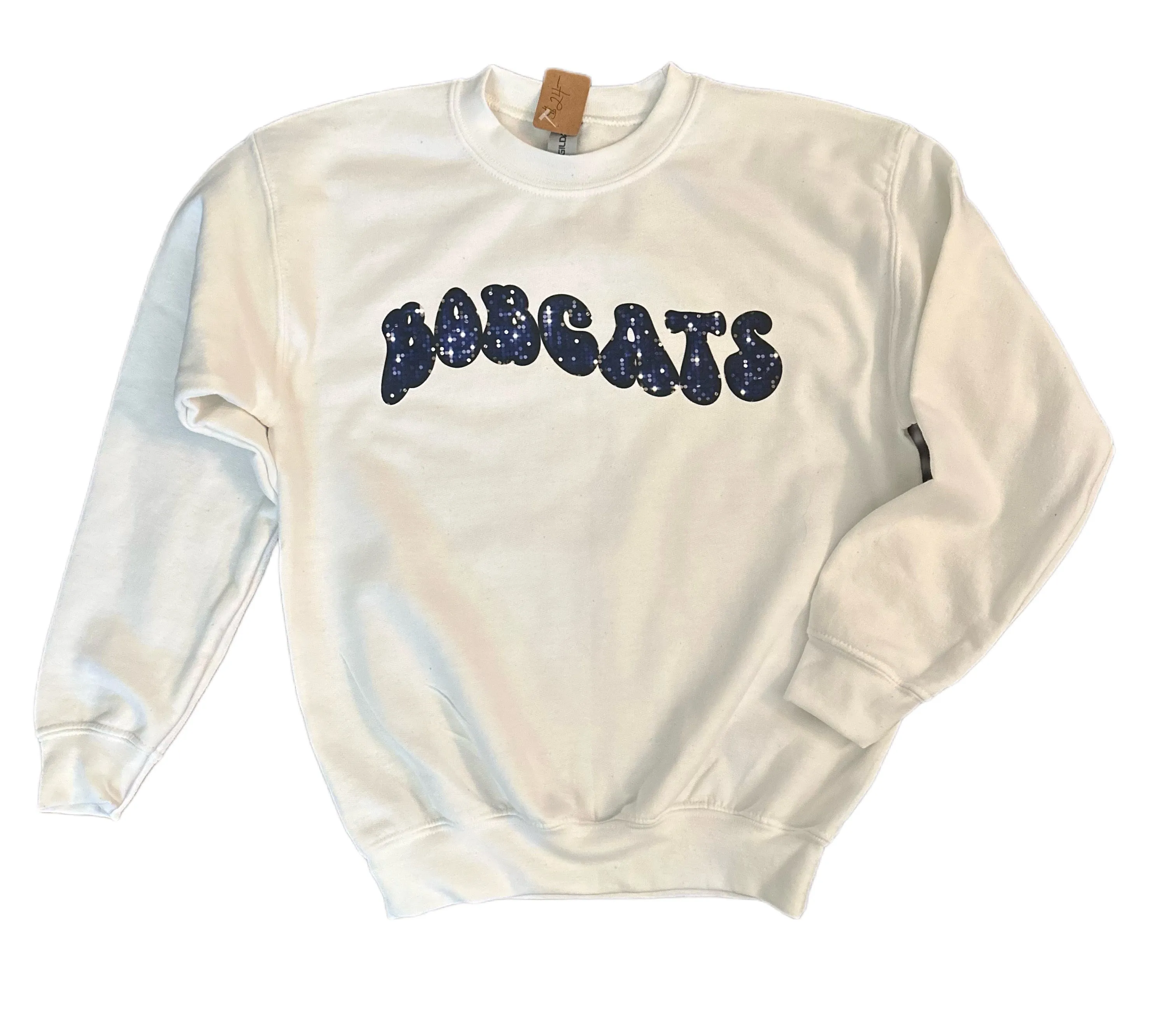 Youth Faux Glitter Bobcats Sweatshirt