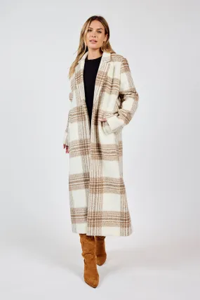 ZELLA PLAID LONG COAT