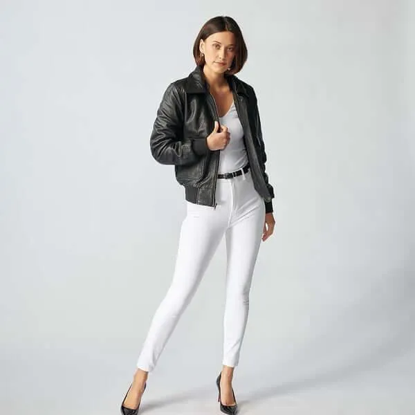 Zermatt Leather Bomber Jacket For Women